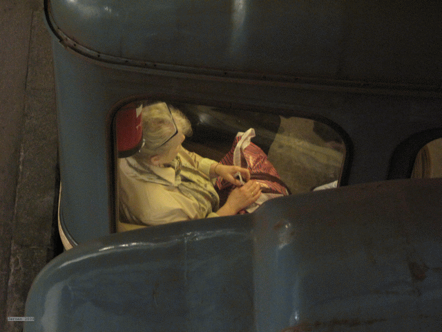 Moscow metro train passenger