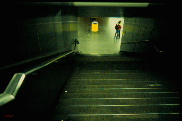 Paris RER Chatelet underground kiss