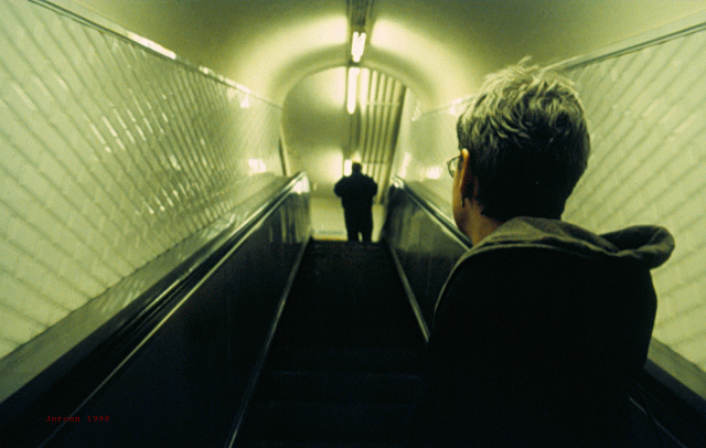 Paris two perons escalator