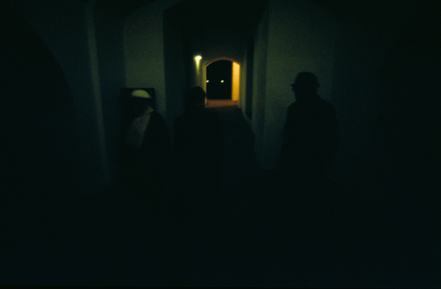 castle entrance Prague by night